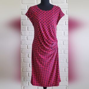 Banana Republic Sheath Dress Ruching Drape Short Sleeves Classic Size Medium